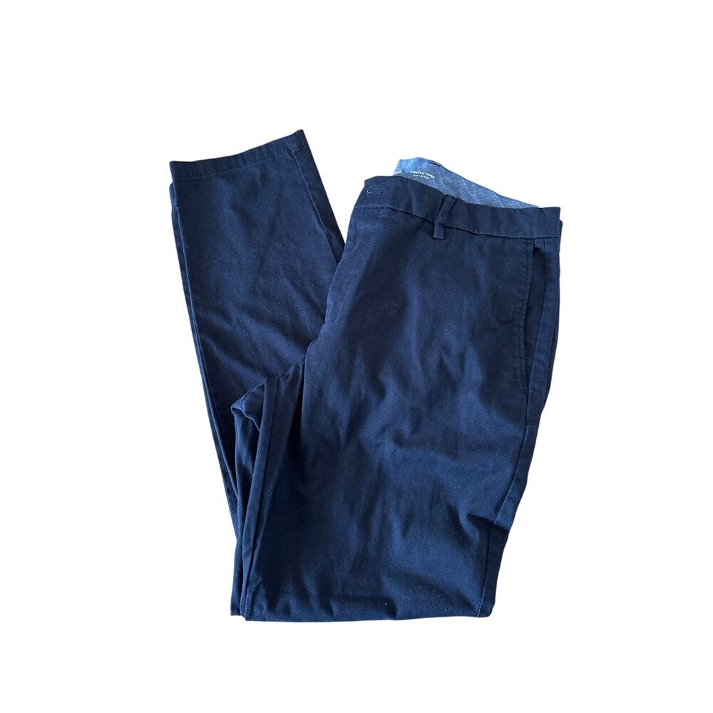 Old Navy Khaki Men Chino Pants Black Athletic Taper Built In Flex 33X32